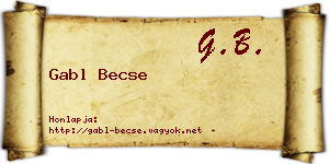 Gabl Becse névjegykártya